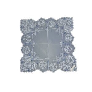 Vtg Sheer White Handkerchief Wedding Hanky Flower Edge